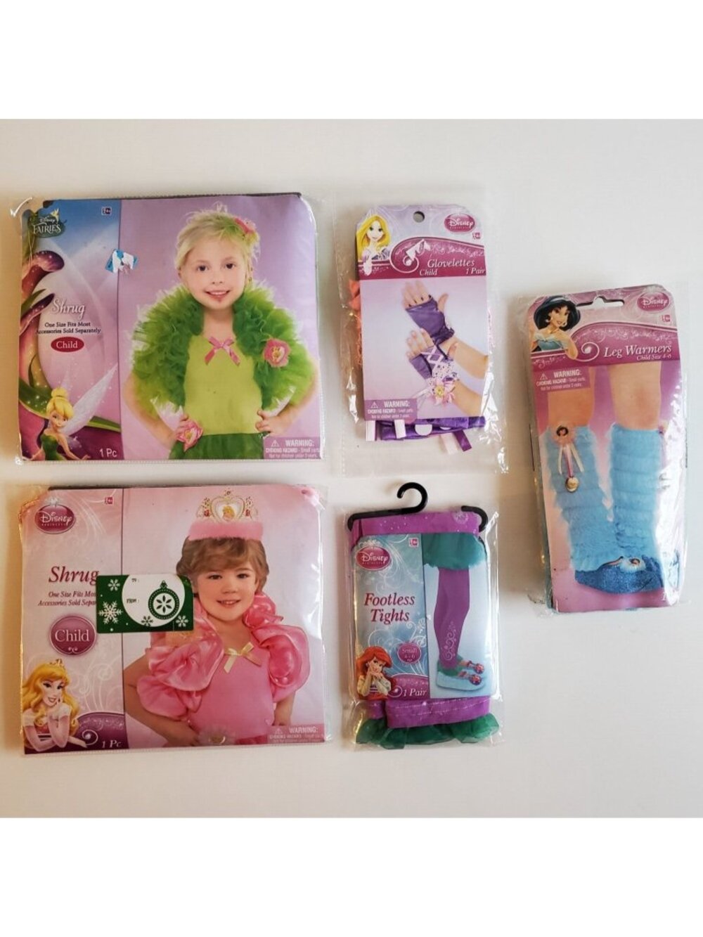 Disney Princess Fairies Little Girl Dress Up Tights Shrugs Gloves Halloween Lot